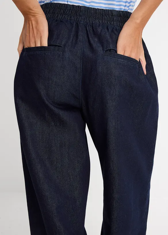 Jeans straight loose fit, vita alta, bonprix