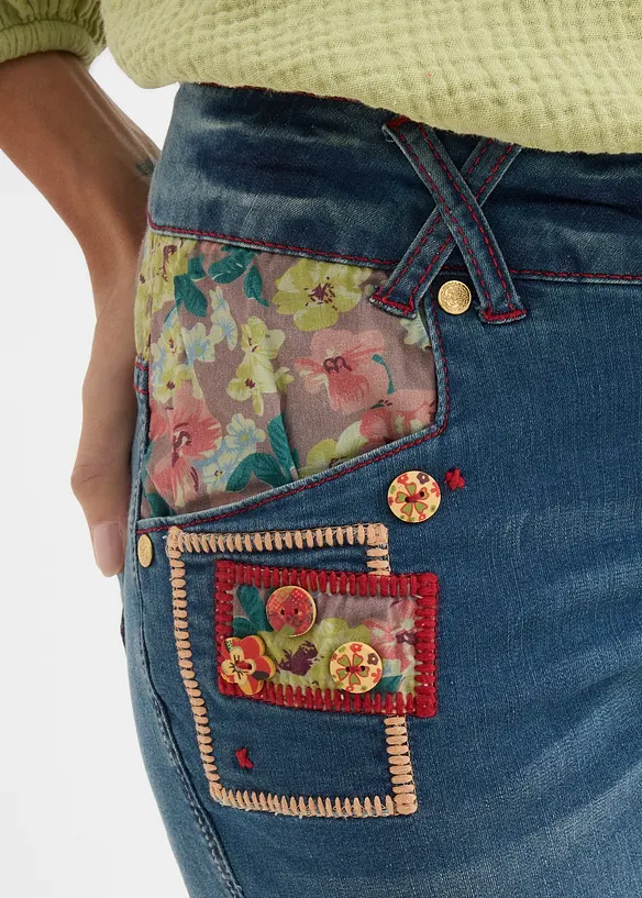 Bermuda in jeans, vita media, bonprix