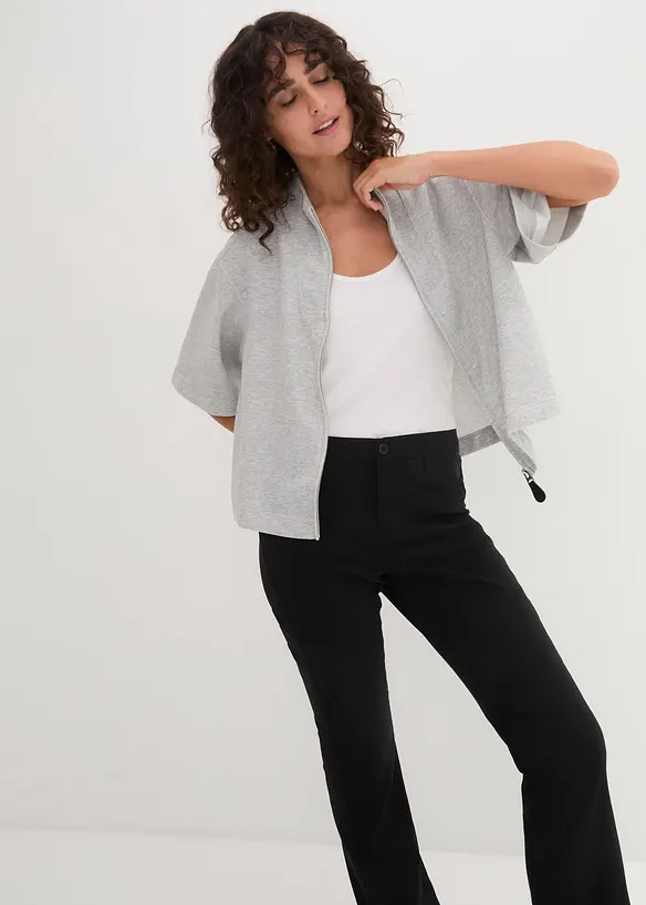 Pantaloni elasticizzati in bengalina, bootcut, bonprix