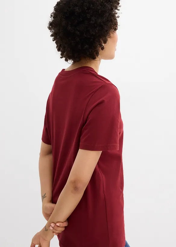 Maglia lunga e larga con scollo a V e maniche corte (pacco da 5), bonprix