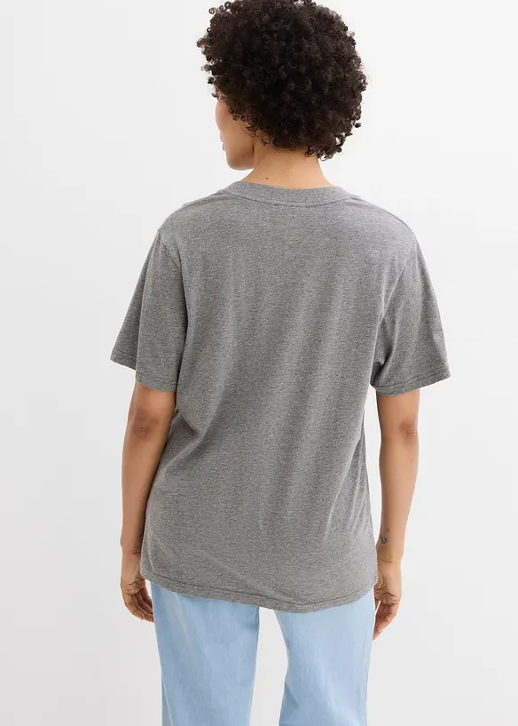 Maglia lunga e larga con scollo a V e maniche corte (pacco da 5), bonprix