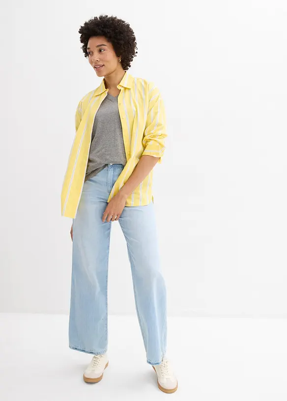 Maglia lunga e larga con scollo a V e maniche corte (pacco da 5), bonprix