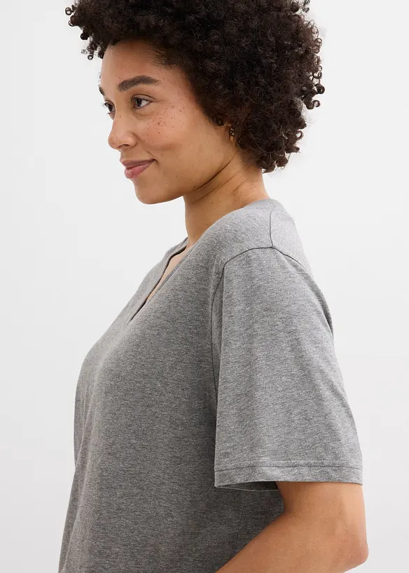 Maglia lunga e larga con scollo a V e maniche corte (pacco da 5), bonprix