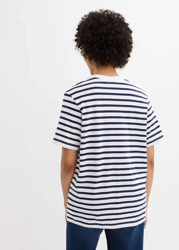 Maglia lunga e larga con scollo a V e maniche corte (pacco da 5), bonprix