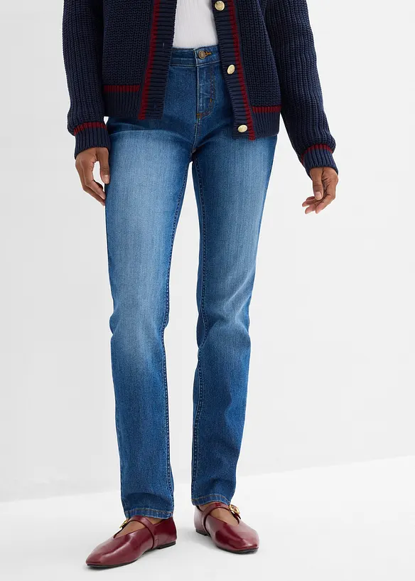 Jeans skinny elasticizzati, vita media, bonprix