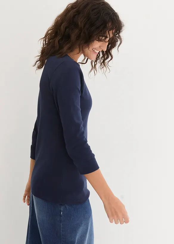 Maglia a maniche lunghe in puro cotone biologico, bonprix