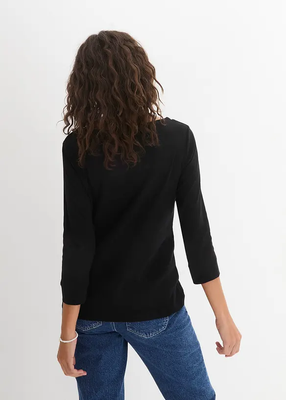 Maglia a maniche lunghe in puro cotone biologico, bonprix