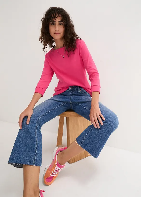 Maglia a maniche lunghe in puro cotone biologico, bonprix