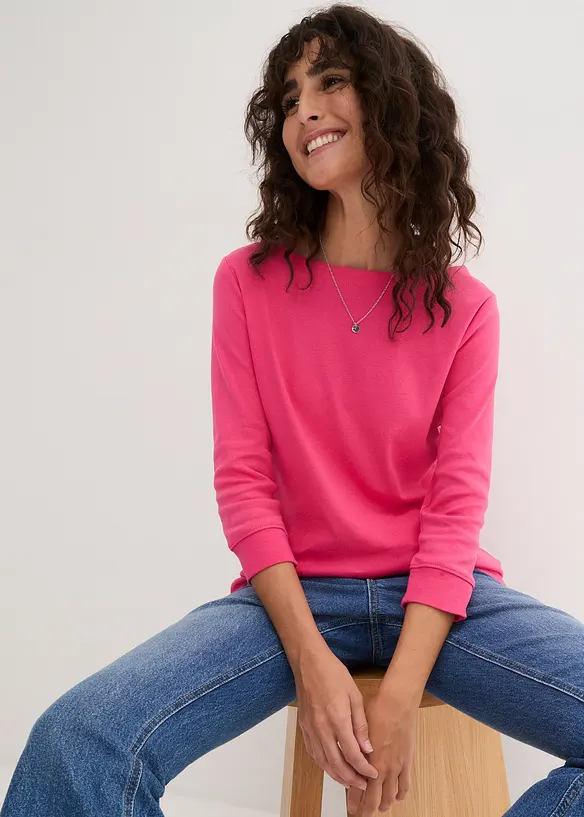 Maglia a maniche lunghe in puro cotone biologico, bonprix