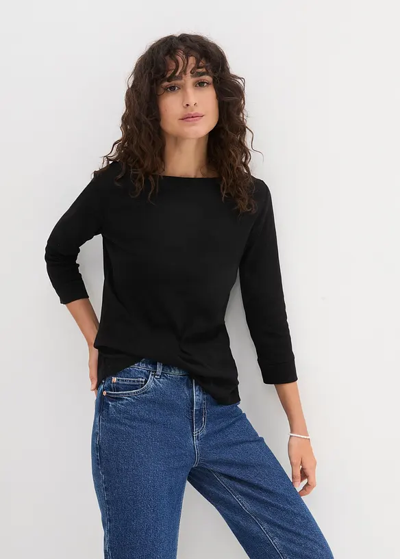 Maglia a maniche lunghe in puro cotone biologico, bonprix