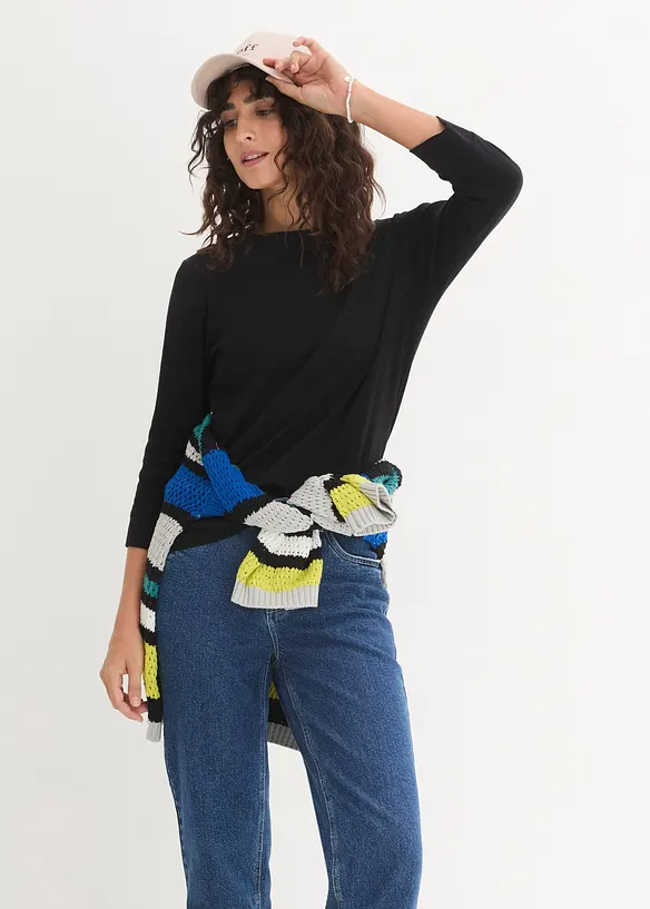 Maglia a maniche lunghe in puro cotone biologico, bonprix