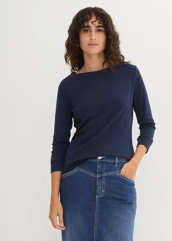 Maglia a maniche lunghe in puro cotone biologico, bonprix