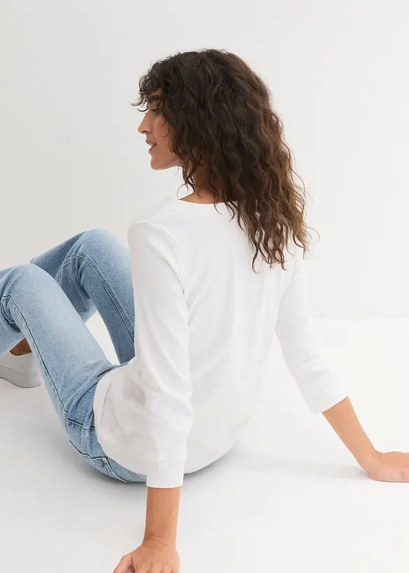 Maglia a maniche lunghe in puro cotone biologico, bonprix