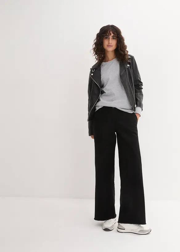 Maglia lunga con scollo rotondo e maniche lunghe  (pacco da 5), bonprix