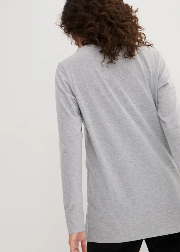 Maglia lunga con scollo rotondo e maniche lunghe  (pacco da 5), bonprix