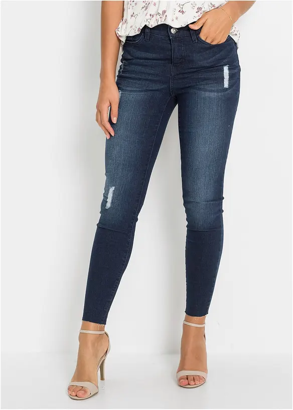 Jeans skinny cropped, vita media, bonprix
