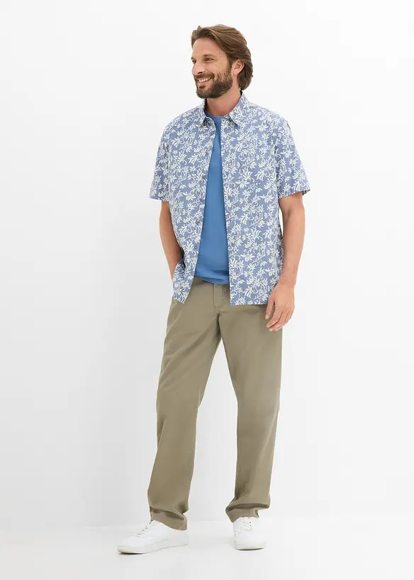 Pantaloni regular fit in twill di puro cotone, straight, bonprix