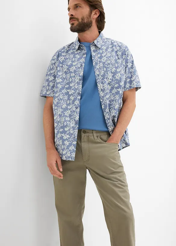 Pantaloni regular fit in twill di puro cotone, straight, bonprix