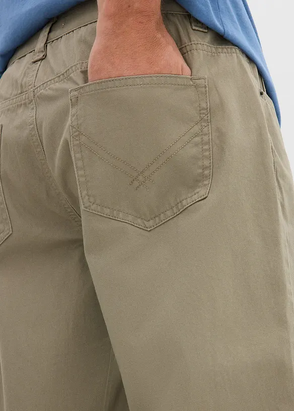 Pantaloni regular fit in twill di puro cotone, straight, bonprix