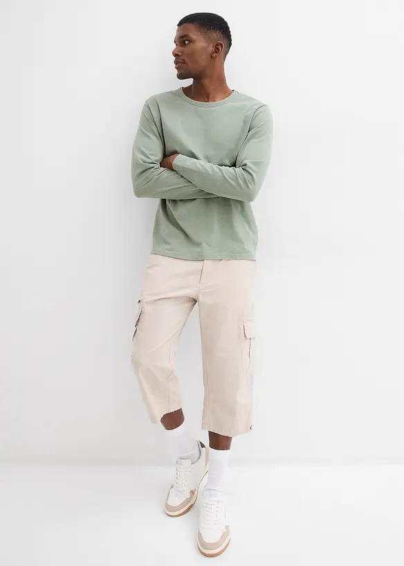 Bermuda cargo lunghi in puro cotone, regular fit, bonprix
