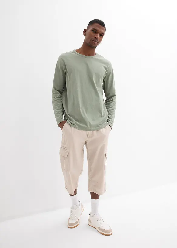 Bermuda cargo lunghi in puro cotone, regular fit, bonprix