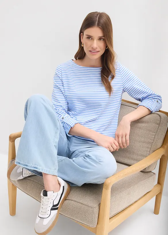 Maglia a maniche lunghe in puro cotone, bonprix