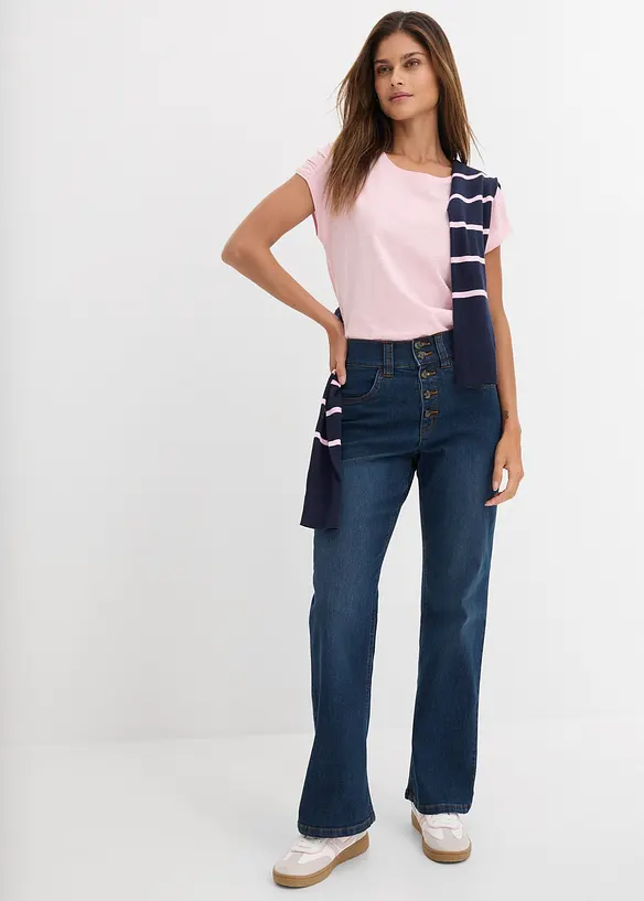 Jeans elasticizzati straight, vita alta, bonprix