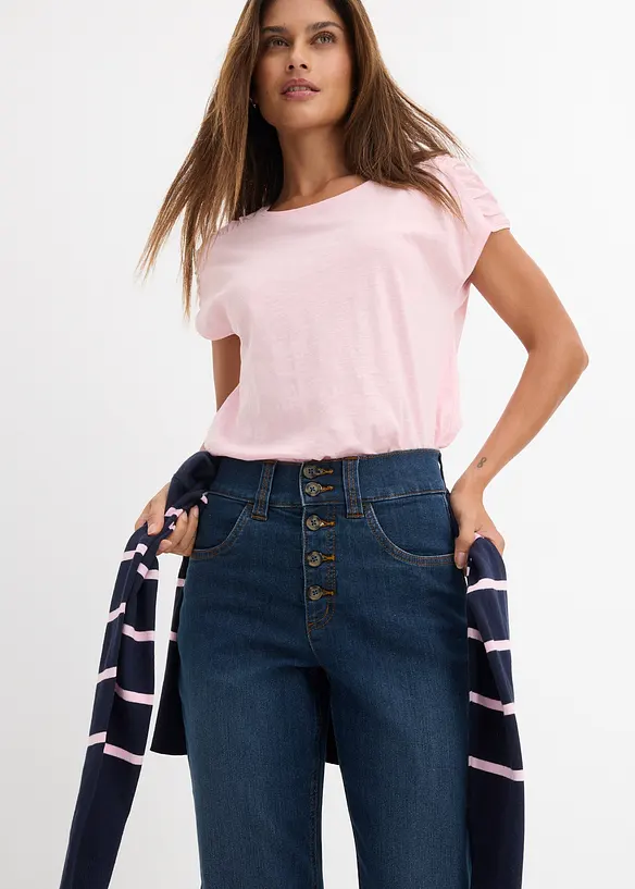 Jeans elasticizzati straight, vita alta, bonprix