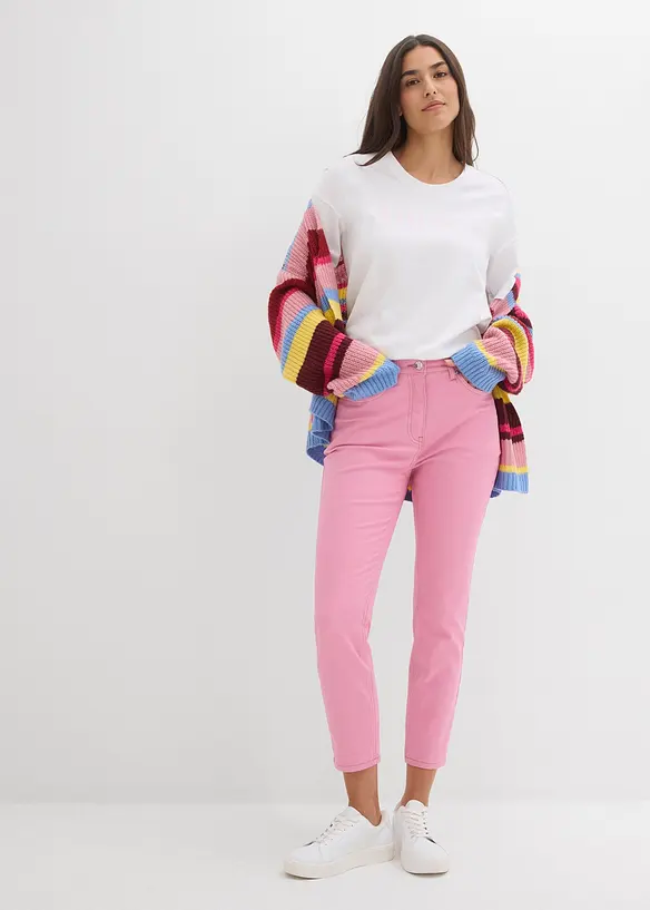 Pantaloni cropped a vita alta, bonprix