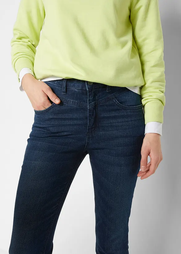 Jeans skinny cropped, vita alta, bonprix