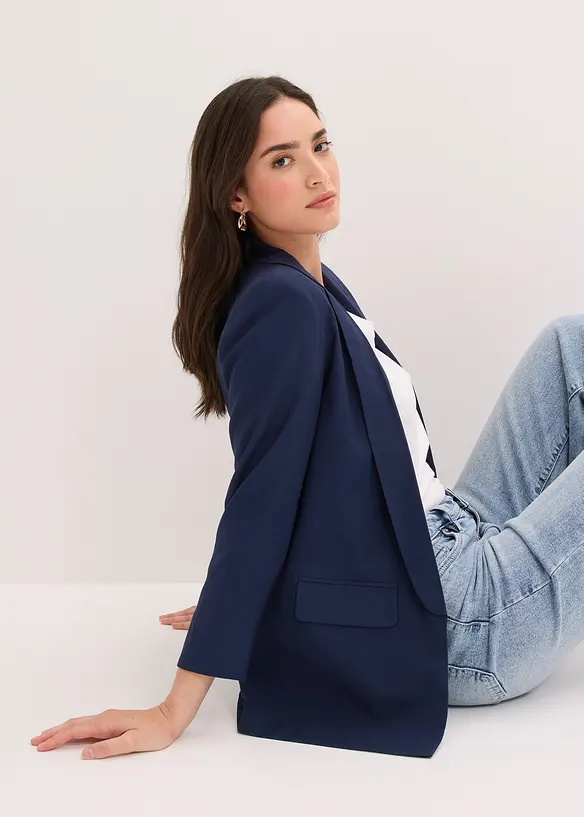 Blazer lungo in misto viscosa, bonprix