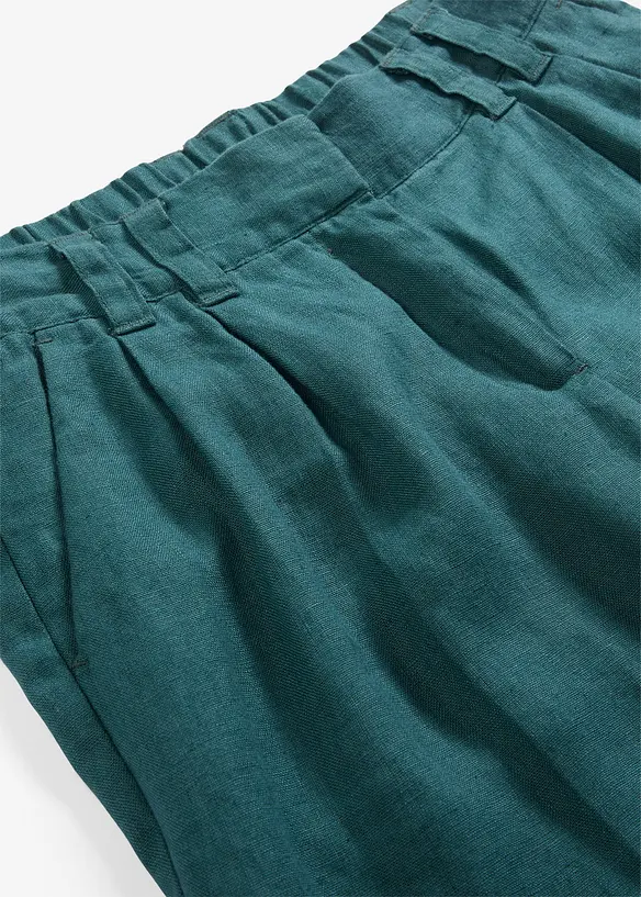 Pantaloni con pinces in puro lino, bonprix