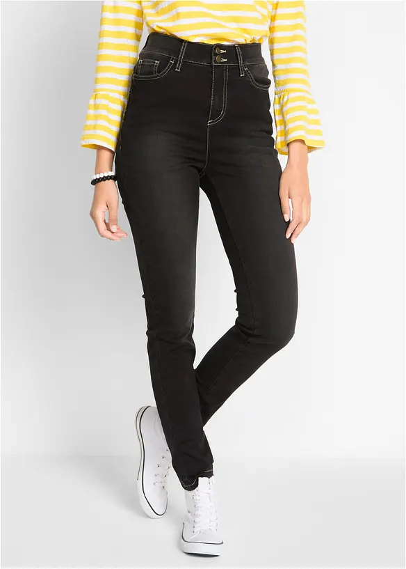 Jeans super elasticizzati slim fit, vita alta, bonprix