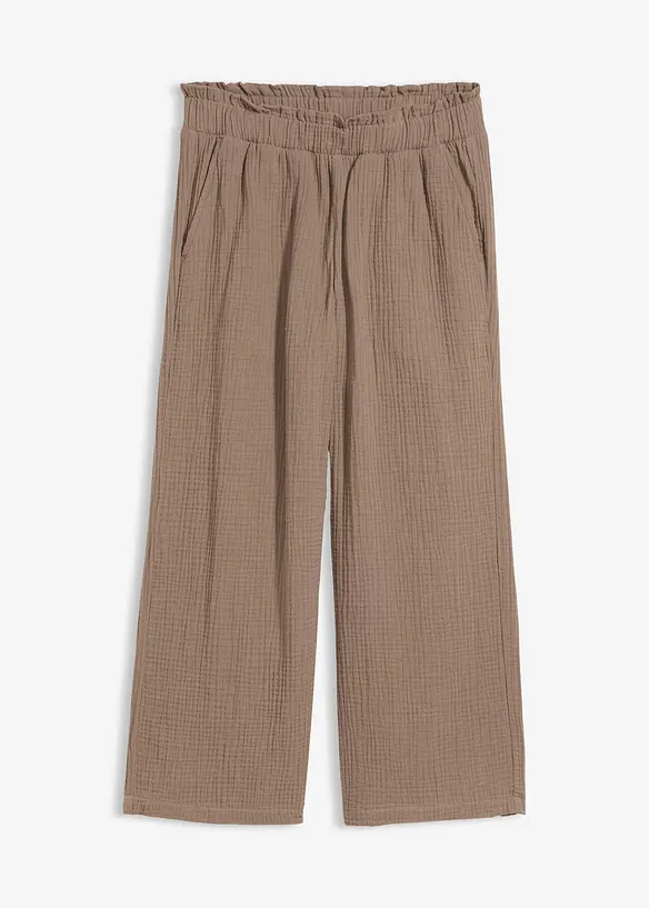 Pantaloni culotte in mussola di cotone, bonprix
