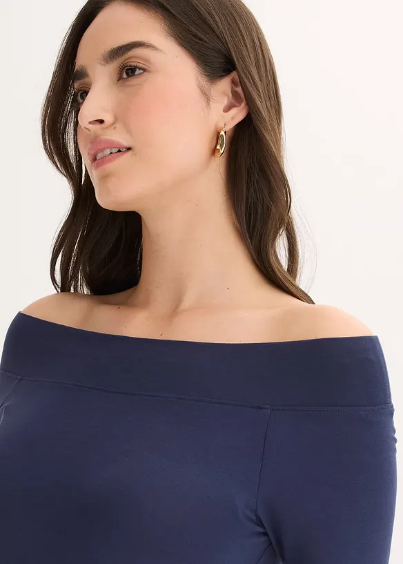 Maglia con spalle scoperte in misto viscosa, bonprix