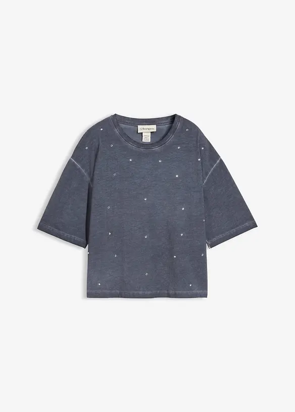 T-shirt in puro cotone con strass, bonprix