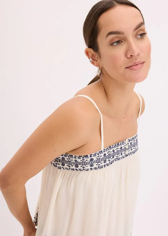 Top con ricami, bonprix