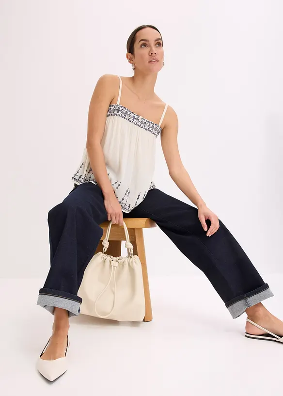 Top con ricami, bonprix