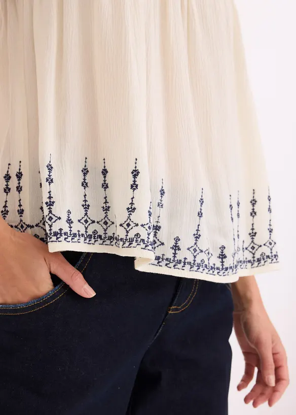 Top con ricami, bonprix