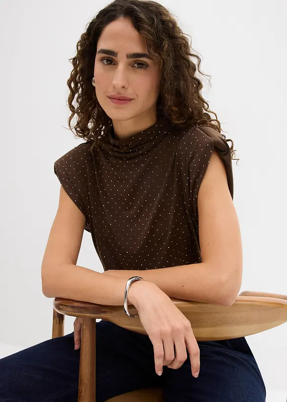 Top con strass, bonprix