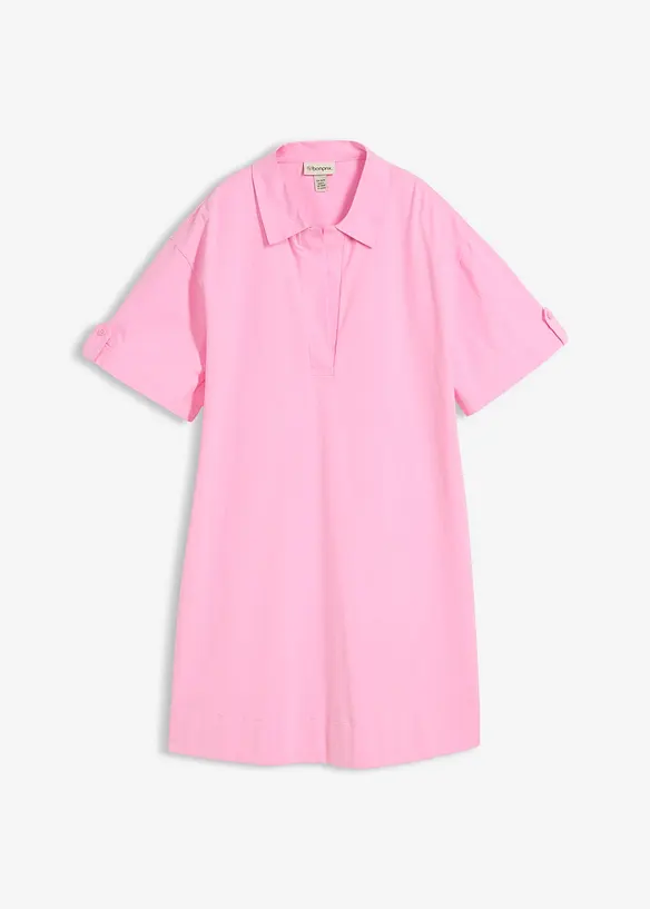 Abito chemisier in misto cotone biologico elasticizzato, bonprix