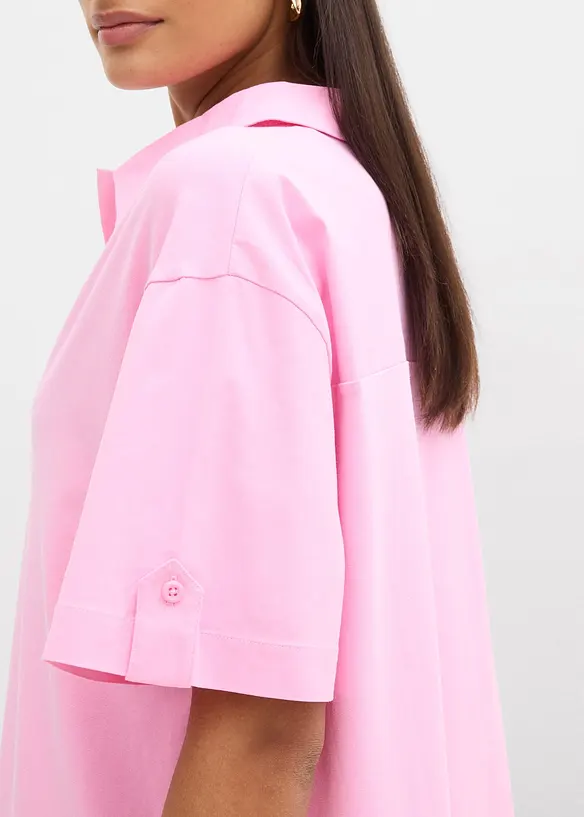 Abito chemisier in misto cotone biologico elasticizzato, bonprix