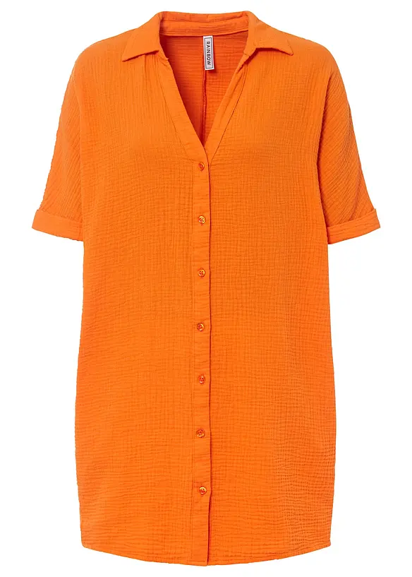 Blusa oversize lunga in soffice mussola, bonprix