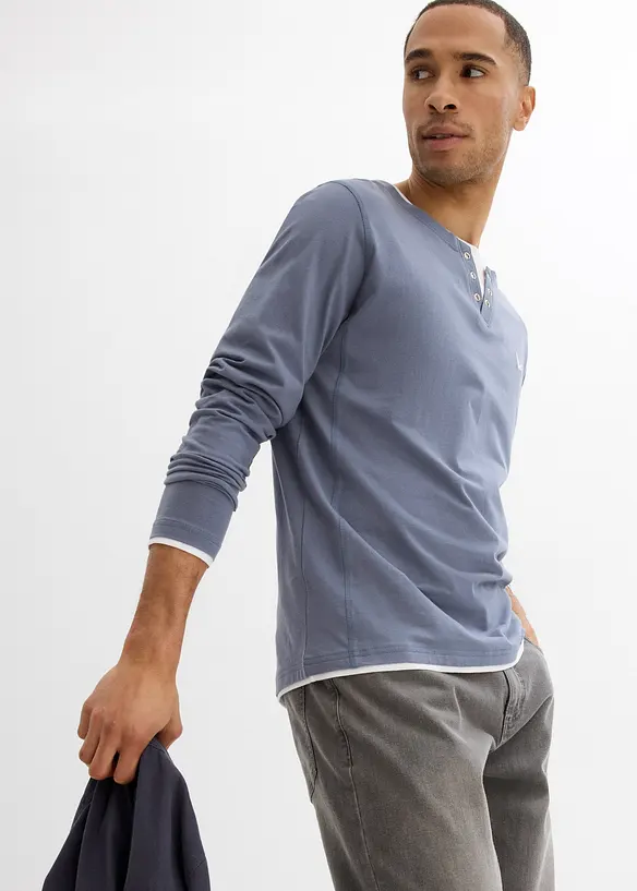 Maglia 2 in 1 a maniche lunghe (pacco da 2), bonprix