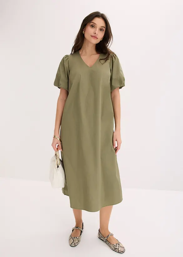 Abito midi in tessuto di cotone biologico, bonprix