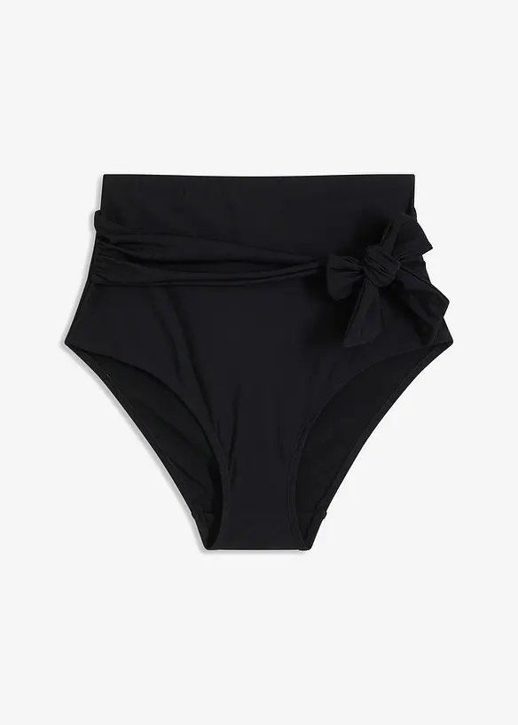 Slip a vita alta per bikini con cintura da annodare ed effetto modellante forte, bonprix