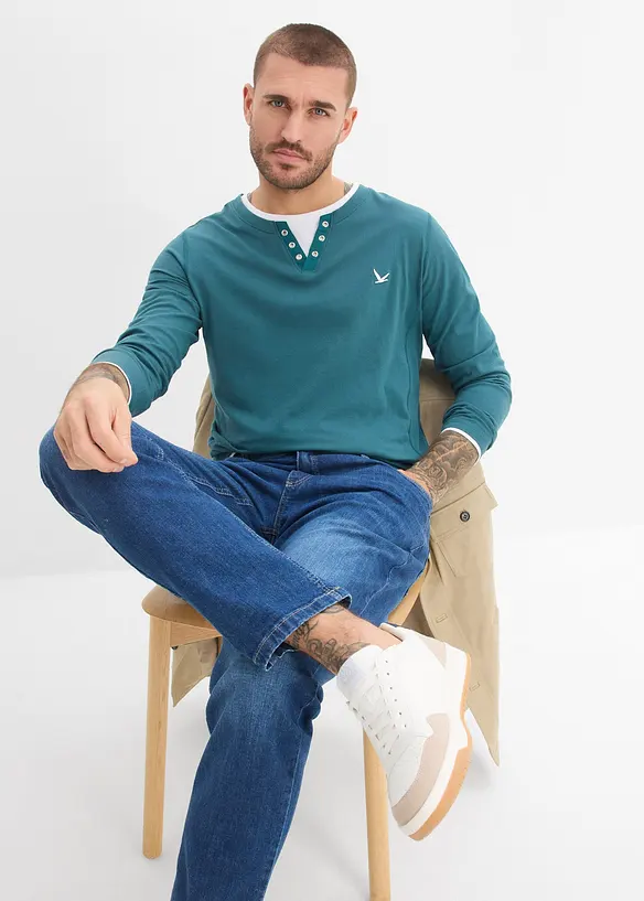 Maglia 2 in 1 a maniche lunghe (pacco da 2), bonprix