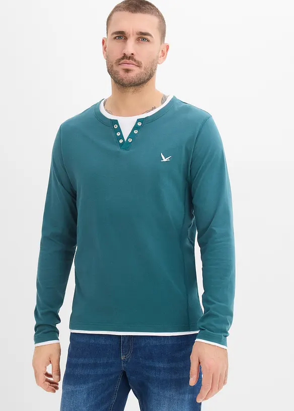 Maglia 2 in 1 a maniche lunghe (pacco da 2), bonprix