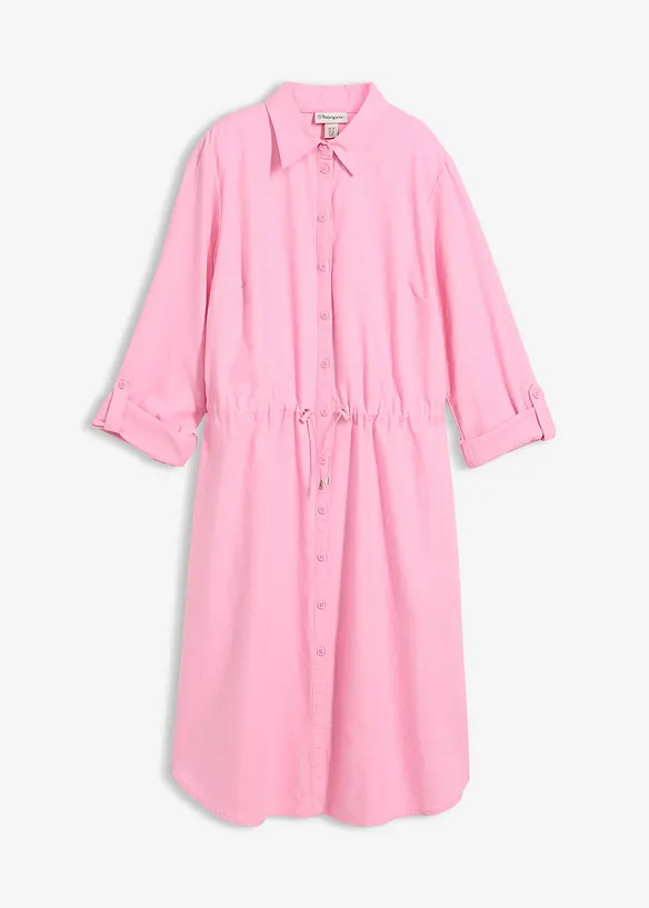 Abito chemisier in misto lino e cotone, bonprix