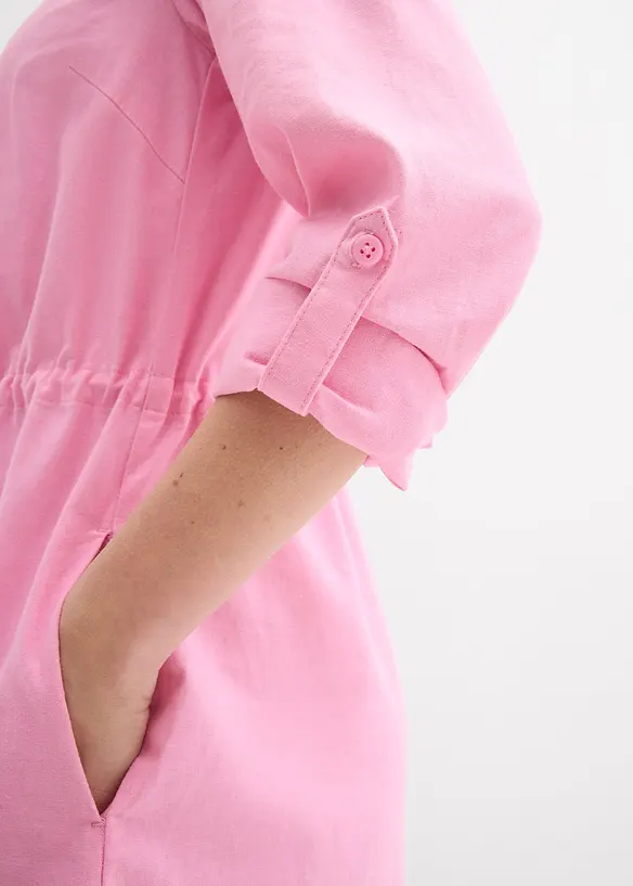 Abito chemisier in misto lino e cotone, bonprix